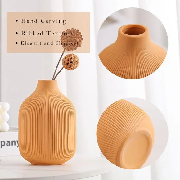 Ceramic Vase for Decor,Small Boho Vases Set for Home,Modern Minimalist Farmhouse